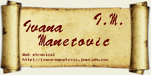 Ivana Manetović vizit kartica